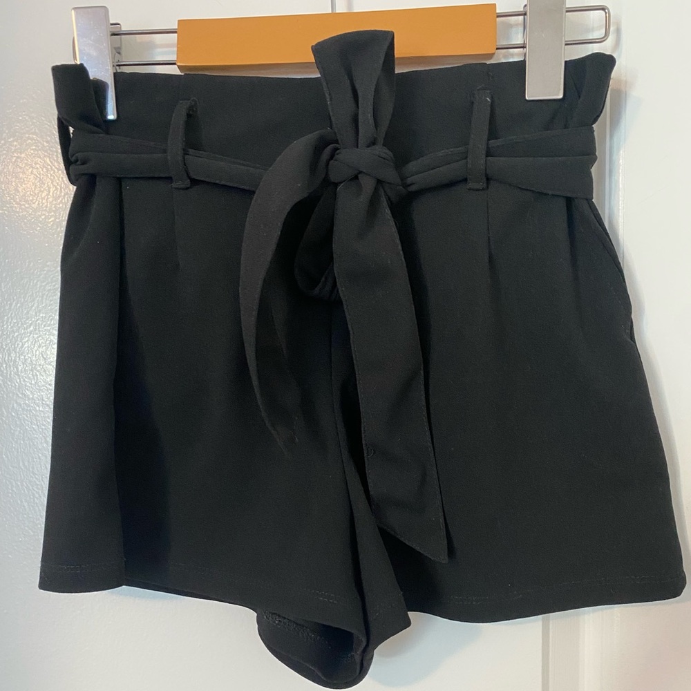 Forever 21 Black Front Tie Shorts